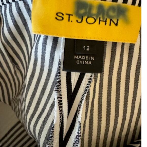 St. John Striped Straight Leg Pants 8 - Picture 8 of 8